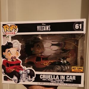 FUNKO POP RIDES~DISNEY VILLAINS # 61 CRUELLA IN CAR~HOT TOPIC EXCLUSIVE NEW